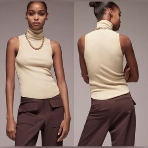 Zara sleeveless turtleneck. Size S . Rarely worn like New. Color: cream